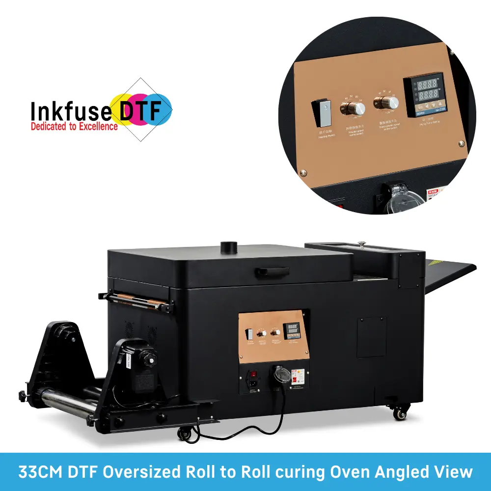 33CM DTF Oversized Roll to Roll curing Oven Angled View